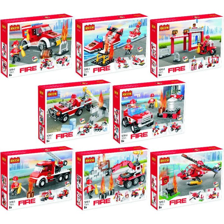 COGO Fire Building Blocks Legos Sets for Kids - Educational Assemble ...