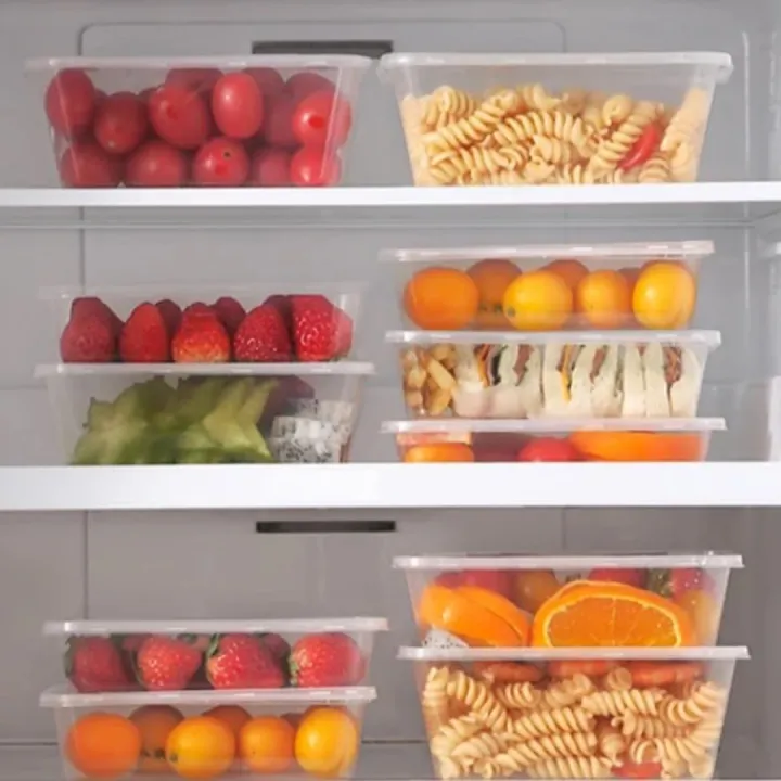5/10/15/25/50pcs%201000ml%20Transparent%20Food-grade%20Rectangular%20Plastic%20Lunch%20Box%20And%20Fresh-keeping%20Container%20With%20Lid%20For%20Kitchen%20Foods%20Vegetable%20Fruits%20&%20Salads%20Etc...%20-%20Image%202