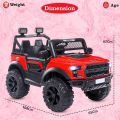 Pobo 5 Motors Electric Battery Operated Ride on Jeep for Kids of Age 2 to 8 Years- The Metallic Painted Driving Ride on Car with Music, Lights and Bluetooth Remote Control (Metallic Red) |MB6004 21M. 