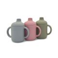 Baby Silicone Sippy Cup Baby Learning Drinking Cup Double Handle Silicone Cup Portable Children's Silicone Mug BPA Free. 