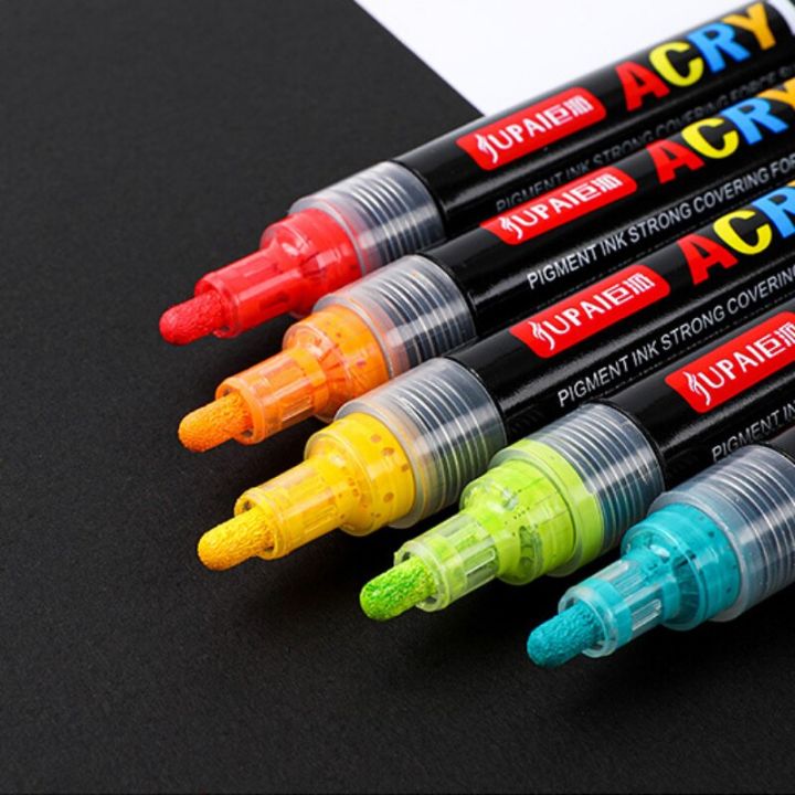 【Hot】 36 Colors Art Marker Acrylic Paint Markers Brush Pen Rock Stone Ceramic Glas Wood DIY Graffiti Permanent Markers Drawing Supplie