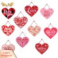SuperRide Valentine Day Door Decoration Valentine's Day Door Sign Romantic Front Door Hanging Ornament with Red Heart Pattern Happy Valentine's Day Letter Printed Wall Wreath Decor 14 February Decoration Love. 