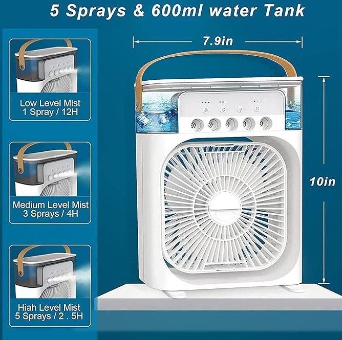 DRUMSTONE%20%20Portable%20Humidifier%20Mini%20AC,%20Table%20Fan,%20Desk%20Fan%20with%20USB-Powered,%203%20Speed%20Modes,%20Mist%20Function,%207%20Colors%20LED%20Light,%201/2/3%20H%20Timer%20Home,Travel%20-%20Image%205