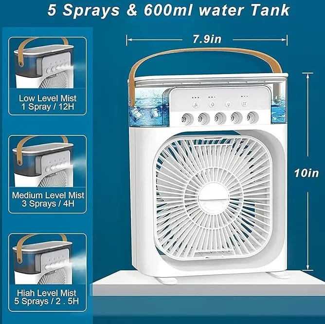 DRUMSTONE%20%20Portable%20Humidifier%20Mini%20AC,%20Table%20Fan,%20Desk%20Fan%20with%20USB-Powered,%203%20Speed%20Modes,%20Mist%20Function,%207%20Colors%20LED%20Light,%201/2/3%20H%20Timer%20Home,Travel%20-%20Image%205