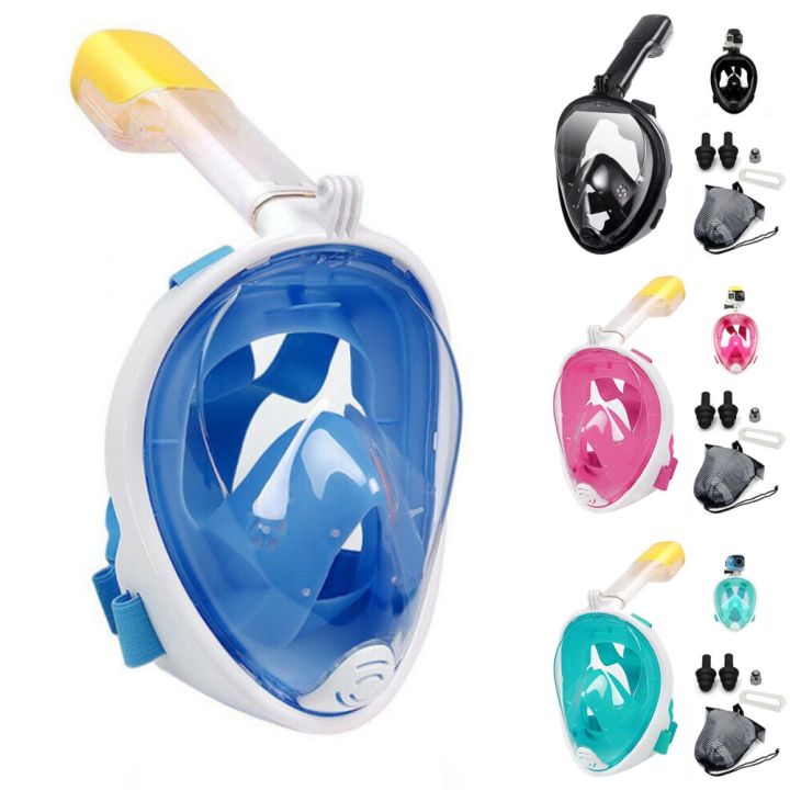 Kids Adults Full Face Snorkeling Mask Diving Swimming Snorkel Set Pool ...