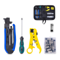 Coax Compression Tool Kit Coax Crimper and Rg6 Crimping Tool Wire Stripper Tool with 20 PCS F Compression Connectors. 