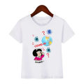 New Funny T Shirts for Girls Mafalda Love Dog Graphic Print Tshirt Kids Clothes Summer Tops for Girls Kawaii Clothing Tops. 