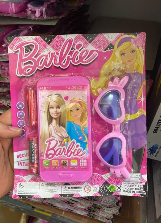 Barbie Girl Mobile Phone Toys With Kids Sunglass Battery