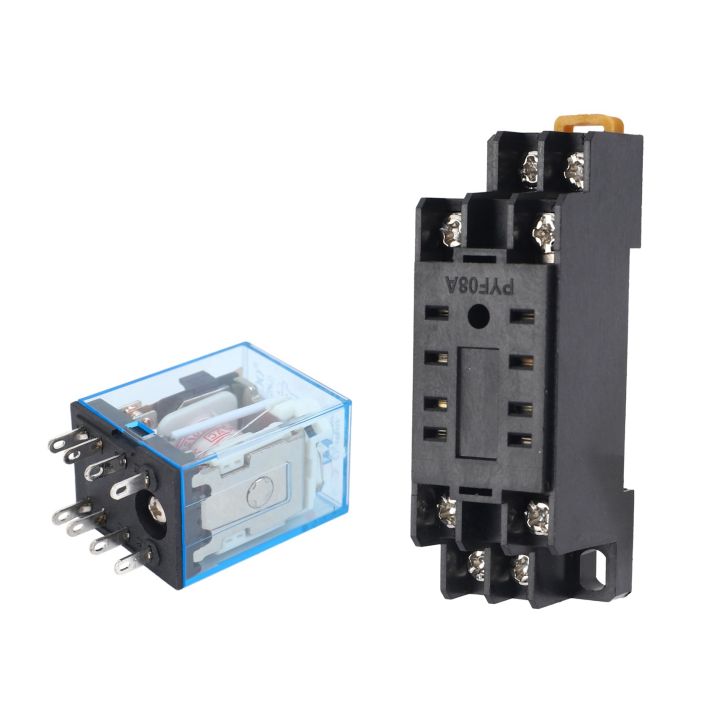 5X%20220/240V%20AC%20Coil%20DPDT%20Power%20Relay%20MY2NJ%208%20Pin%20With%20Socket%20Base%20-%20Image%203