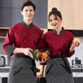 Dining Chef Overalls Short Sleeve Summer Restaurant Hotel Kitchen Work Clothes School Canteen Kitchen Clothes Long Sleeve. 