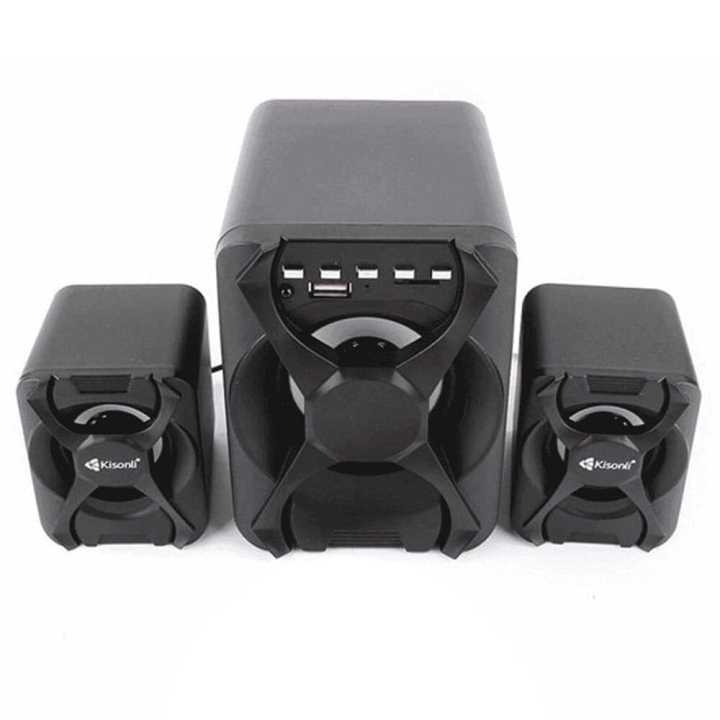 Kisonli U2500BT - 2.1 Channel Multimedia Bluetooth Speaker System - Support Bluetooth,SD Card,FM Radio,USB - Black