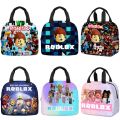 New Large Capicity Roblox Lunch Bag Anime Figure Thermal Children Lunch Box Bag Portable Insulation Ice Bag Student Worker. 