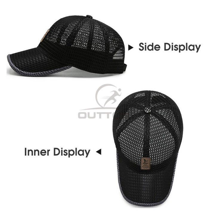 Outtobe%20Men's%20Baseball%20Cap%20Summer%20Baseball%20Hat%20Golf%20Short%20Brim%20Hat%20Thin%20Breathable%20Fashion%20Cap%20Sun%20Mesh%20Big%20Head%20Circumference%20Peaked%20Cap%20-%20Image%205