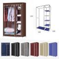 2 Door Storage Wardrobe Foldable and Movable Cloth/Fabric Wardrobe with Zip Up Collapsible Cupboard. 