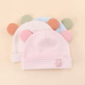 Soft Cotton Newborn Hat Cute Cartoon Bear Ear Baby Beanie Solid Color Infant Boy Girls Bonnet Cap Spring Summer. 