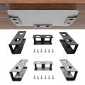 3x under Desk Laptop Mount Brackets Stand Set Enhanced Stability Metal under Tray Invisible Black. 