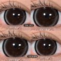 OVOLOOK-Black Series Contact Lenses for Eyes Narural Black Pupils Beauty Lenses Eye Color for Myopia 2 s/pair Yearly Use. 