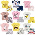 bellylady 2pcs/set Boys irls Soft Cotton Short Sleeves Shirt + Shorts Suit e Wear. 