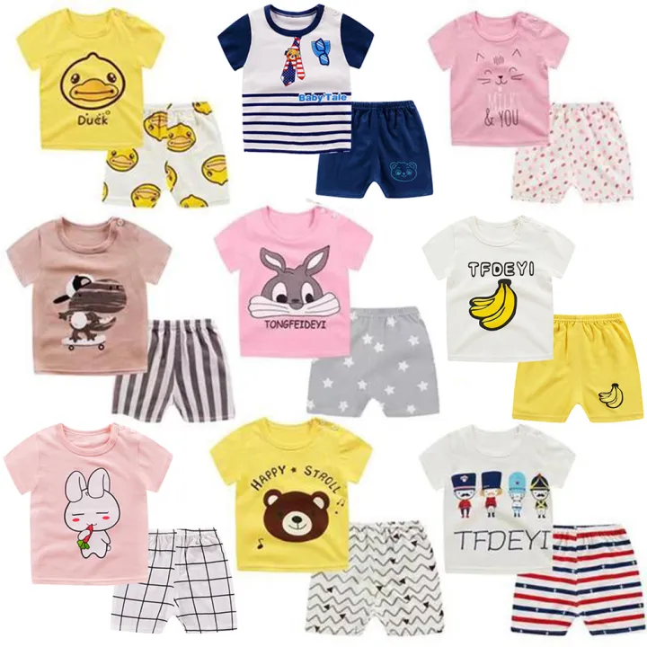 bellylady%202pcs/set%20Boys%20irls%20Soft%20Cotton%20Short%20Sleeves%20Shirt%20+%20Shorts%20Suit%20e%20Wear%20-%20Image%208