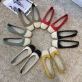 Women's Flat Shoes Internet Hot Shoes Peas Shoes2023Spring and Summer Breathable Soft Bottom Ballet Grandma Shoes All-Matching Lazybones' Shoes. 