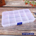 10/15/24 Grids Compartment Transparent Container Box Jewelry Packing Plastic Box MJK. 