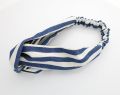Hairband Women's Headbands, Navy Blue White Stripe Elastic Fashion Girl Fabric Headdress Hair Bowknot, Soft Head Wrap Stretchy Cute Hair Sports Yoga Fitness Accessory Festival Gifts for Women Girls Adults. 