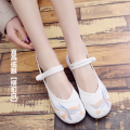 Shoes for Han Chinese Clothing Archaic Style Shoes Women's Lace-up Pure White Low Heel Invisible Elevated Embroidered Shoes Women's Ethnic Style Old Beijing Cloth Shoes Women. 