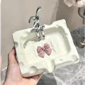 Ceramic Soap Dish Easy Clean Decorative Light Luxury Soap Box Cute Ceramic Soap Holder for Bathroom Accessory Home Decor Gift Idea Kitchen Use Hygiene Product. 