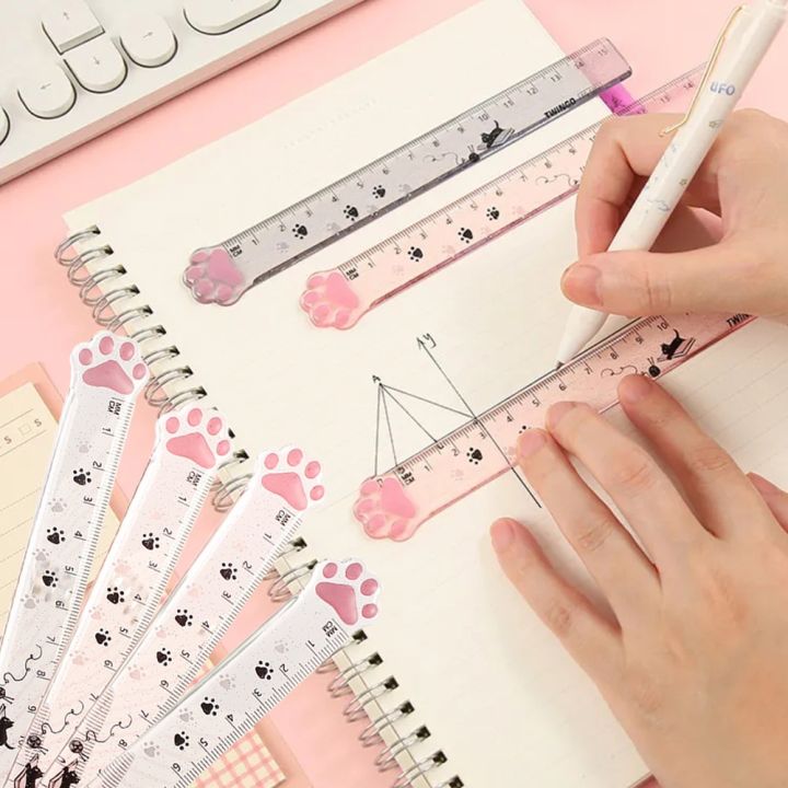 1Pcs%20Kawaii%20Cat%20Paw%20Straight%20Ruler%20Cute%20Transparent%20Rulers%20Student%20Stationery%20Measuring%20Drawing%20Tools%20Office%20School%20Supplies%20-%20Image%202