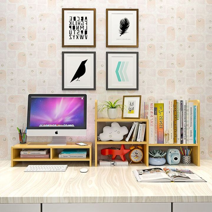 Heightened%20Double-Layer%20Height-Increasing%20Desktop%20Storage%20Rack%20Office%20Bookshelf%20Neck%20Protection%20Elevated%20Rack%20Desktop%20Display%20-%20Image%202