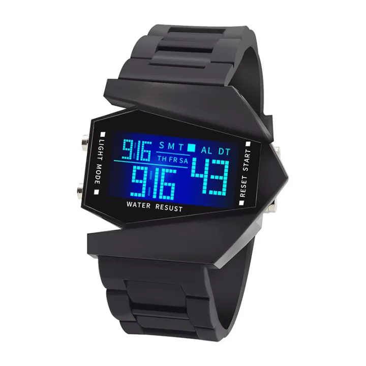 【Miga Plaza】Flashlight Fashion  Sport Watch For Boys Aircraft Shape LED Watch For kids Digital Bomber Unisex Men's Watch