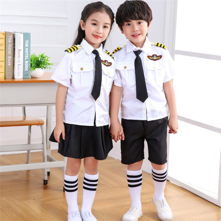 Flight%20Attendent%20Cosplay%20Costumes%20For%20Children%20Halloween%20Party%20Aircraft%20Pilot%20Uniforms%20Kids%20Performance%20Profession%20Class%20Wear%20-%20Image%202
