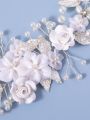 [HOT] 1Pc Flower Bride Wedding Hair Vine Pearl Bridal Hair Piece Leaf Hair Accessories Rhinestone Headband For Women And Girls. 