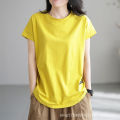 Casual Labeling Retro Short SleeveTT-shirt Women's Loose Slimming Temperament Youthful-Looking Hollow Bottoming Shirt Spring and Summer Top Women's. 