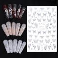 【ALLGOOD】1PC DIY Aurora Silver Butterfly Nails Stickers Snake Dragon Heart Star Moon Self-adhesive Foils Sparkly 3D Nail Art Decal Decoration. 