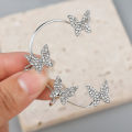 Butterfly Ear Clips Without Piercing for Women Sparkling Ear Cuff Clip Earrings Wedding Jewelry Gift. 