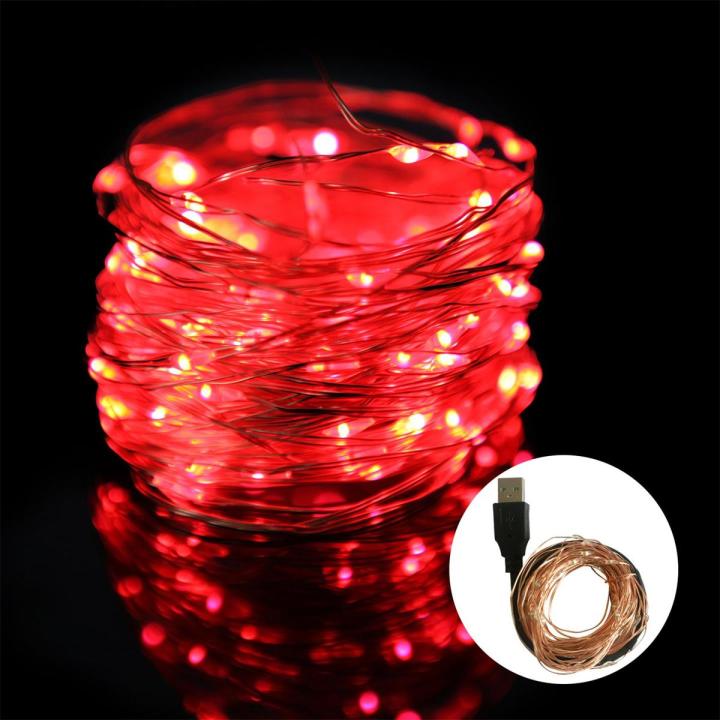 Waterproof USB LED String Lights 5M 10M Wire Fairy Light Lamp for Wedding Party Holiday Lighting