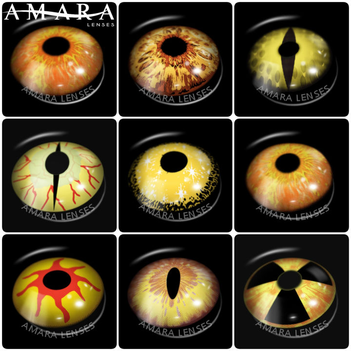 【FASHION】 AMARA YELLOW Color Contact Lenses For Eyes Makeup Beauty Contact Lenses Eye Cosmetic Color Lens Eyes Cosplay Anime Accessories