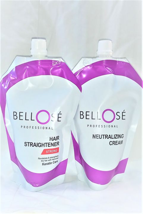 Bellose Hair Re-bonding Professional Hair straightener Keratin Care Pouch Pack 400ml + Bellose Hair Re-bonding Hair Straightener Neutralizing Cream 400ml