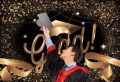 Graduation Party Backdrop Class and Golden Glitter Bokeh Spots Photography Background Congrats Grad Banner Decor. 