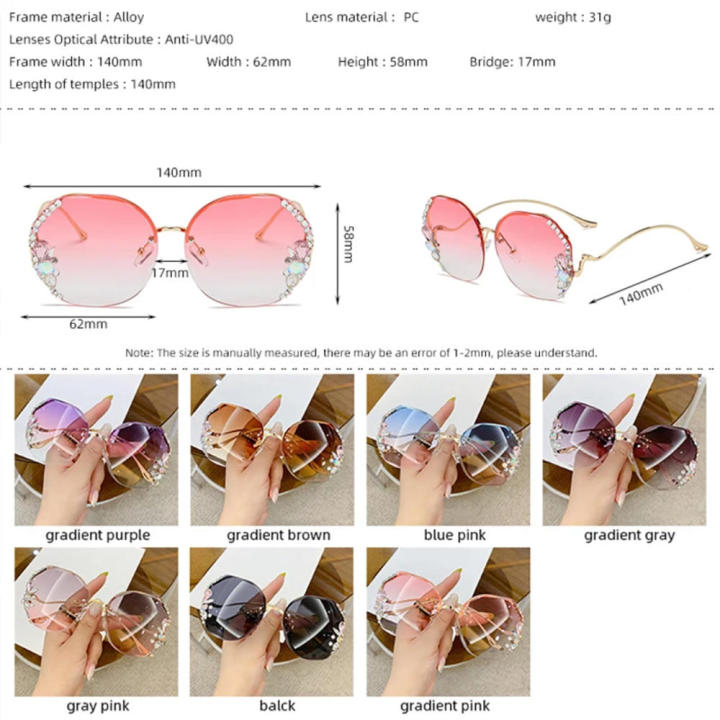 Oversized%20Luxury%20Sunglasses%20Statement%20Piece%20Square%20Frame%20Big%20Frame%20Designer%20Sunglasses%20High-End%20Brand%20Designer%20Rimless%20Sunglasses%20for%20Women's%20Accessory%20Street%20Fashion%20Sun%20Protection%20Stylish%20Outfit%20Luxury%20Gift%20-%20Image%203