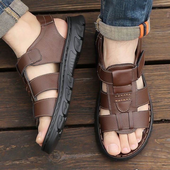 %E3%80%90100%25Cowhide%E3%80%91Summer%20New%20Men's%20Sandals%20Men's%20Genuine%20Leather%20Beach%20Shoes%20Men's%20Non-Slip%20Massage%20Men's%20Sandals%20-%20Image%204