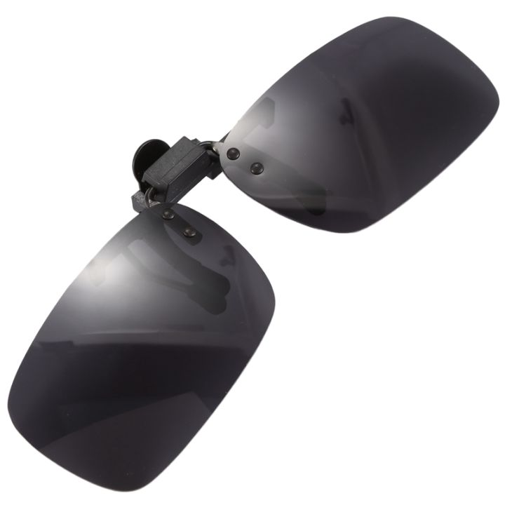 Polarized%20Rimless%20Rectangle%20Gray%20Lens%20Flip%20Up%20Clip%20on%20Sunglasses%20Eyeglass%20-%20Image%207