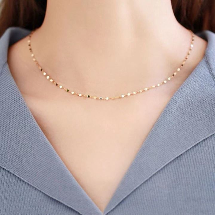 Philippines%20Ready%20Stock%20Pure%20Ang%2018k%20Saudi%20Gold%20Pawnable%20Necklace%20for%20Women%201.1mm%20Lip%20Fine%20Chain%20Genuine%20Gold%20Chain%20Jewelry%2018%20Inches%20-%20Image%204