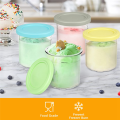 4 Piece Ice Cream Pint Container with Lid Replacement Parts PP for Ninja Creami, Compatible with NC301 NC300 NC299AMZ Ice Cream Maker. 