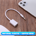 3.5mm Male AUX Audio Plug Jack To USB 2.0 Female Converter Cable. 