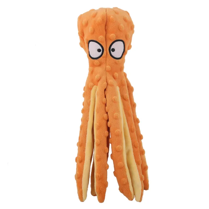 Dog Toys 8 Legs Octopus Soft Stuffed Toy Outdoor Play Interactive Squeaky Dog Toy Squeaky Anti-Stress Paper Chew Teeth