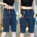 Men's Straight Summer Pocket Pants Stretch Six Or Seven Points Loose Men's Thin Breeches 2023 Denim Shorts Pants. 