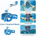Snorkel Mask Foldable Diving Mask Set with Dry Top System and Camera Mount, Anti-Fog Professional Snorkeling Gear. 