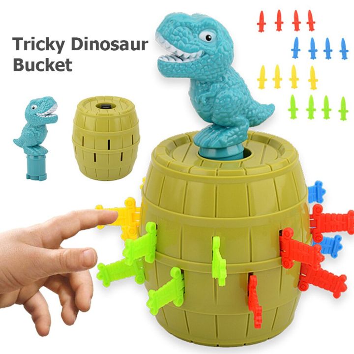 2-4 Players Darts Dinosaur Barrel Children Toy Gift Jumping Dinosaur Buckets Stab Pop Up Toys Home Entertainment Boy Girl Gift